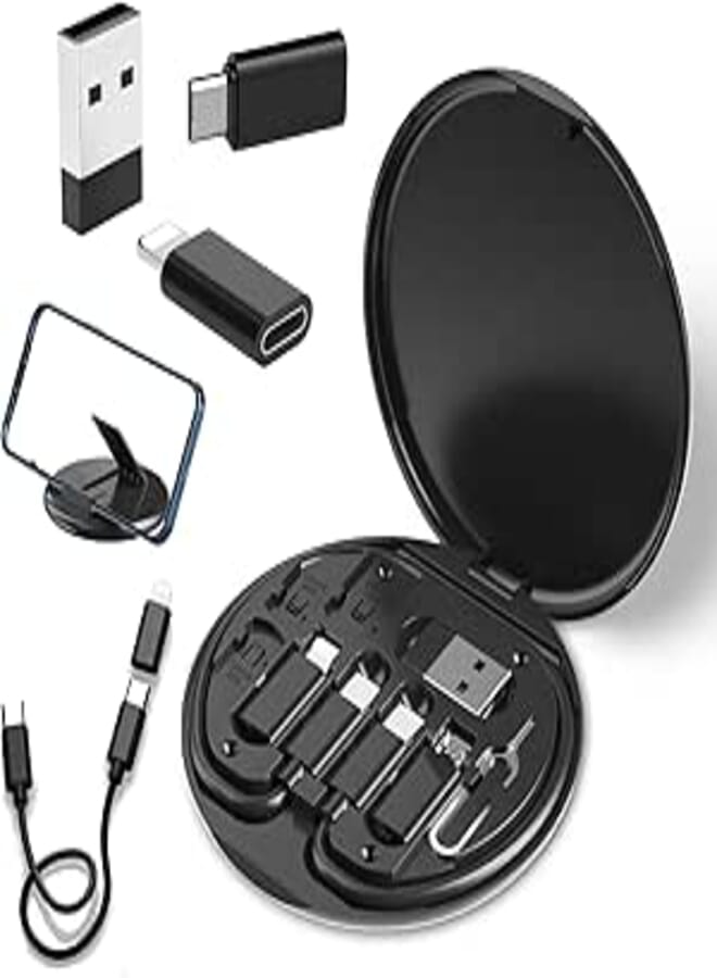 USB to USB-C Adapter, USB C Charging Cable Adapter Kit Contains Multiple OTG Adapters for USB Type C/USB A/USB C Male Cable/Micro USB/Lighting, Equipped with SIM Extractor/SIM Slot/Phone Holder